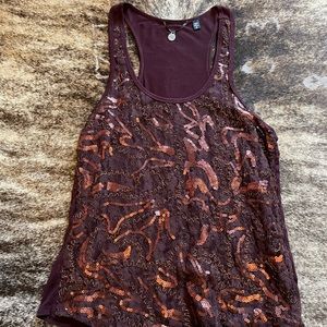 BKE Racer Back Sequin Tank